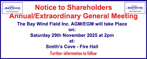 AGM & EGM will be held on Saturday 29th November 2025 at 2pm at
Smith's Cove